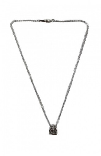 Kolye Taşlı Geometrik Tasarım Metal