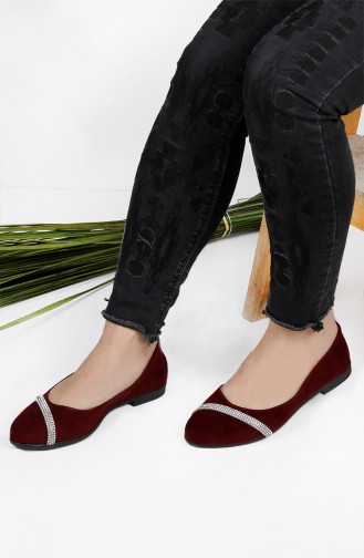 Claret red House Shoes 0197-02