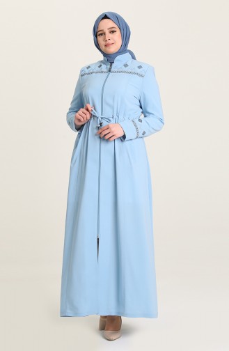 Ice Blue Abaya 3429-01