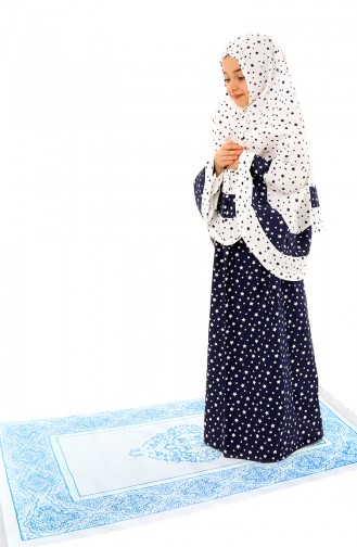 Navy Blue Prayer Dress 0972-01