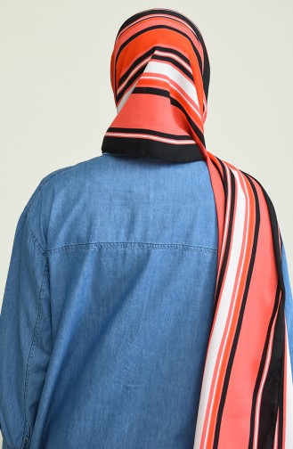 Krep Şal 5499-01 Mercan