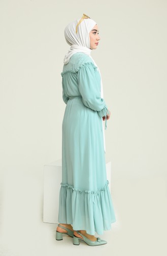 Green Almond Hijab Dress 0817-02