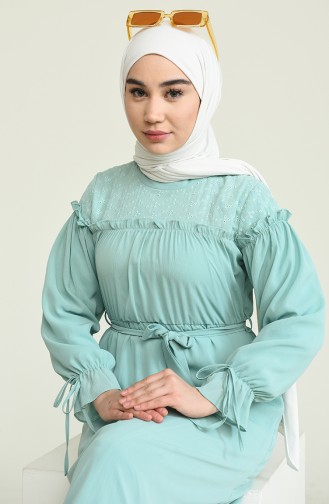 Green Almond Hijab Dress 0817-02