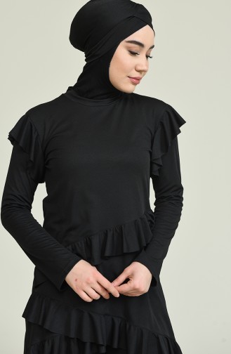 Maillot de Bain Hijab Noir 2208-01