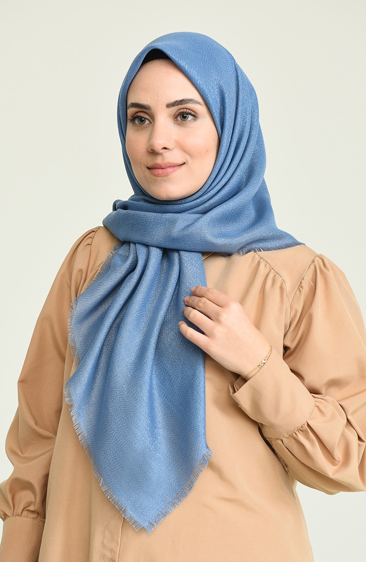 Sefamerve, Simli Abiye Eşarp 13162-16 Mavi