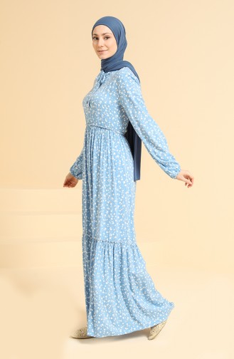 Blue Hijab Dress 60236-01