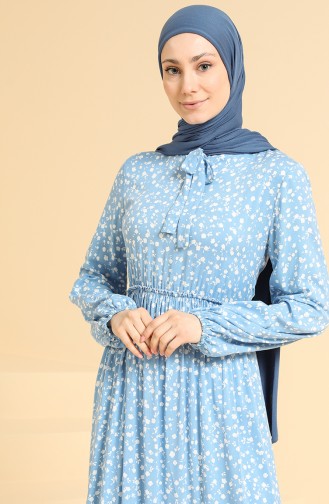 Blue Hijab Dress 60236-01