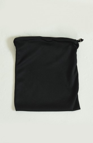 Çantalı Namaz Elbisesi 4486A-03 Siyah