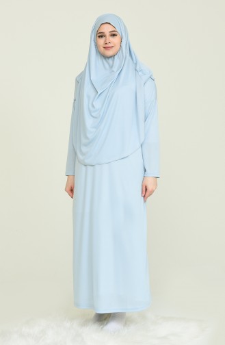 Robe de Prière Bleu Bébé 4486A-11