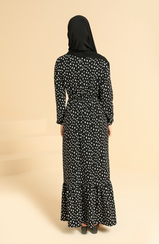 Schwarz Hijab Kleider 3032-01