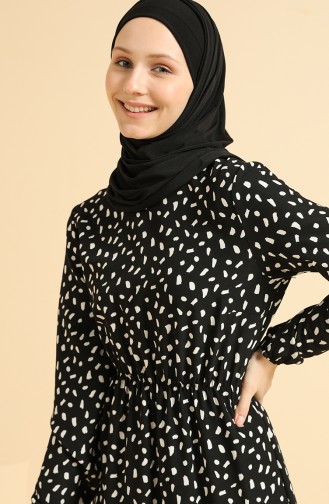 Schwarz Hijab Kleider 3032-01