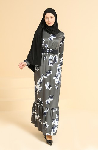 Schwarz Hijab Kleider 3035-01