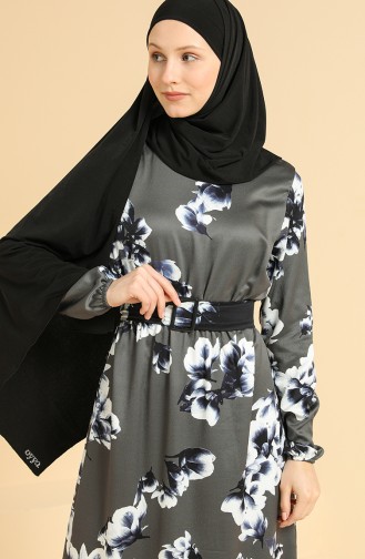 Schwarz Hijab Kleider 3035-01