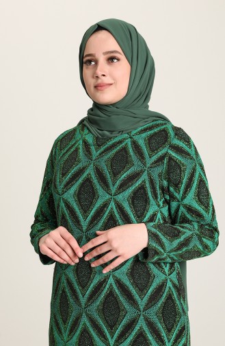 Emerald Green Hijab Evening Dress 2023-01