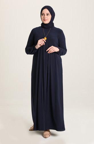 Dunkelblau Hijab Kleider 80060-01