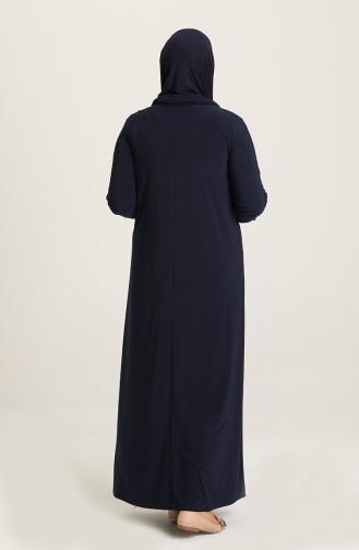 Dunkelblau Hijab Kleider 80060-01