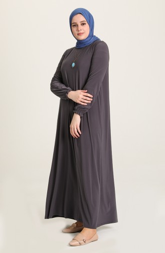 Grau Hijab Kleider 80060-02