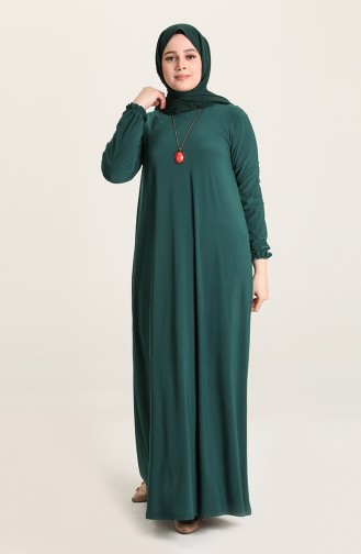 Robe Hijab Vert emeraude 80060-04