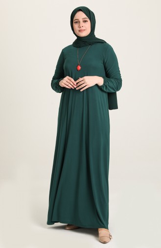 Smaragdgrün Hijab Kleider 80060-04