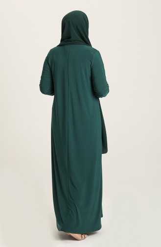 Büyük Beden Sandy Elbise 80060-04 Zümrüt Yeşili