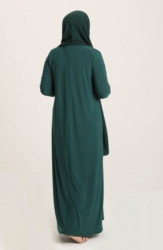 Robe Hijab Vert emeraude 80060-04