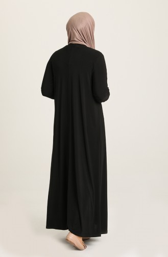 Büyük Beden Sandy Elbise 80060-05 Siyah