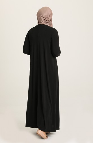 Schwarz Hijab Kleider 80060-05