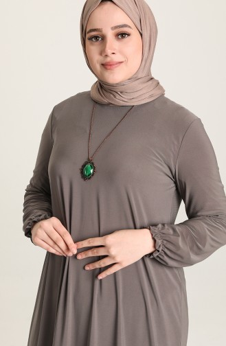 Dunkel-Nerz Hijab Kleider 80060-07