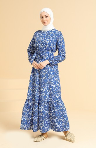 Blue Hijab Dress 2062-04