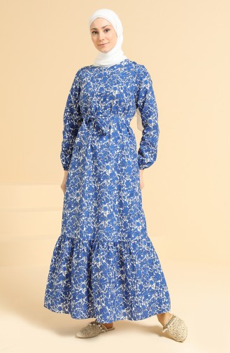 Blue Hijab Dress 2062-04
