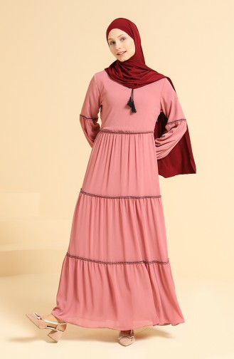 Dusty Rose Hijab Dress 0805-05