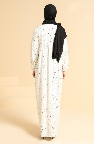 Creme Hijab Kleider 0808-04