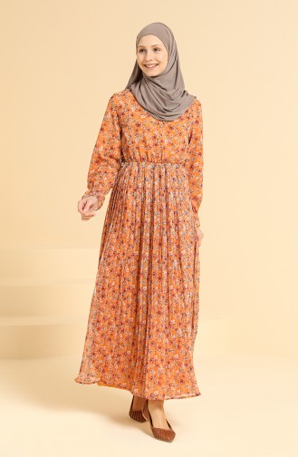 Orange Hijab Kleider 0822-05