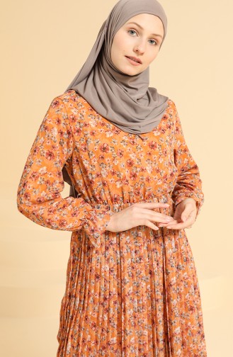 Orange Hijab Dress 0822-05