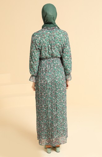 Green Hijab Dress 0822-06