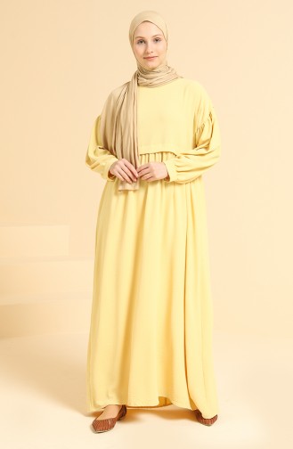 Yellow Hijab Dress 0831-01