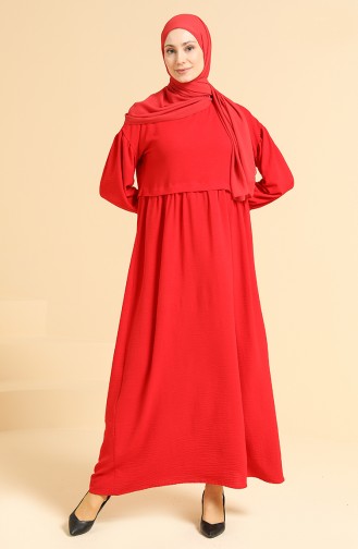 Rot Hijab Kleider 0831-03