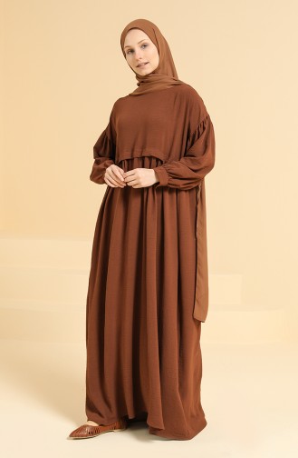 Robe Hijab Vert noisette 0831-04