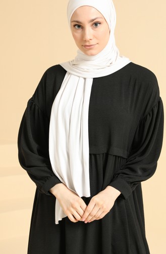 Schwarz Hijab Kleider 0831-06