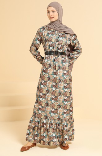 Petrol Hijab Dress 0835-01