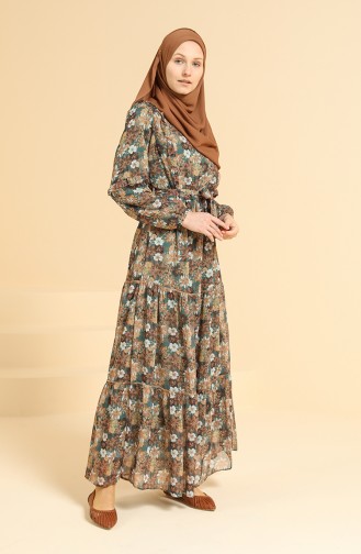 Green Hijab Dress 0844-01