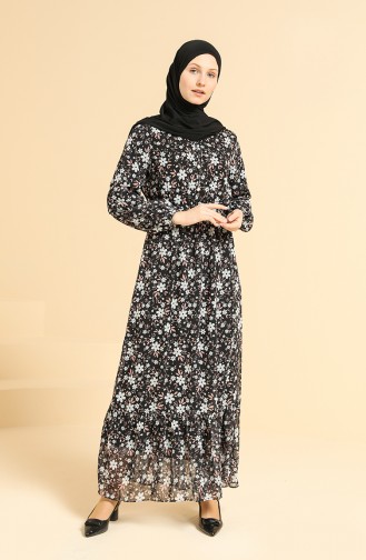 Schwarz Hijab Kleider 0868-01