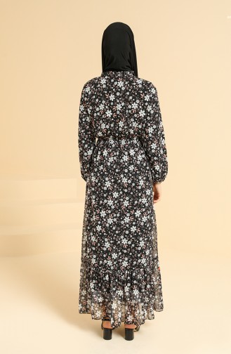 Schwarz Hijab Kleider 0868-01
