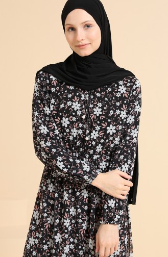 Schwarz Hijab Kleider 0868-01