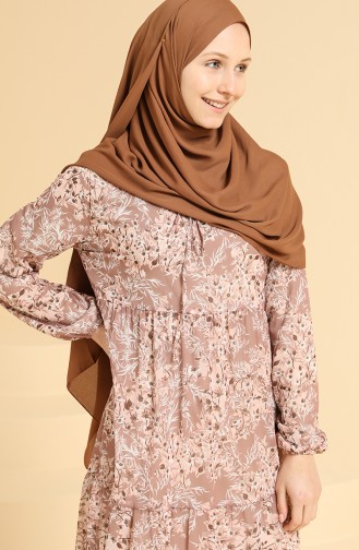 Milchkaffee Hijab Kleider 7465-01