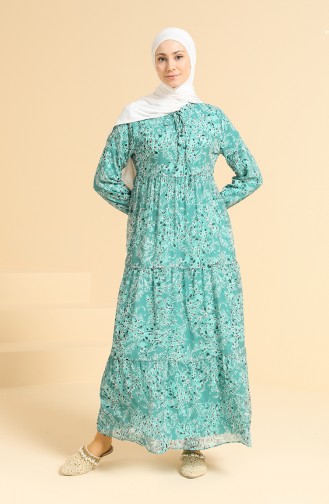 Robe Hijab Vert noisette 7465-02