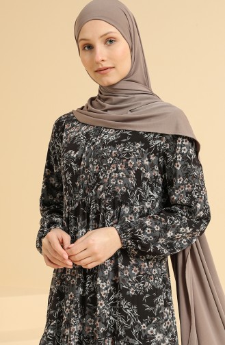 Black Hijab Dress 7465-03