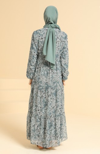 Robe Hijab Vert Nefti 7465-04