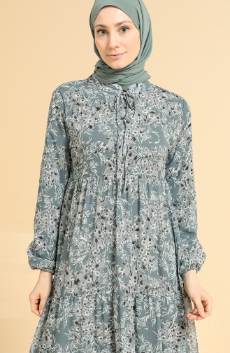 Nefti Grüne Farbe Hijab Kleider 7465-04