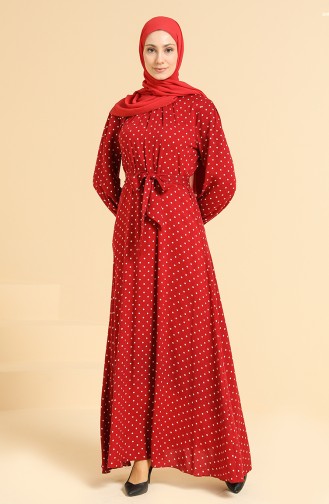 فستان أحمر كلاريت 60234-01